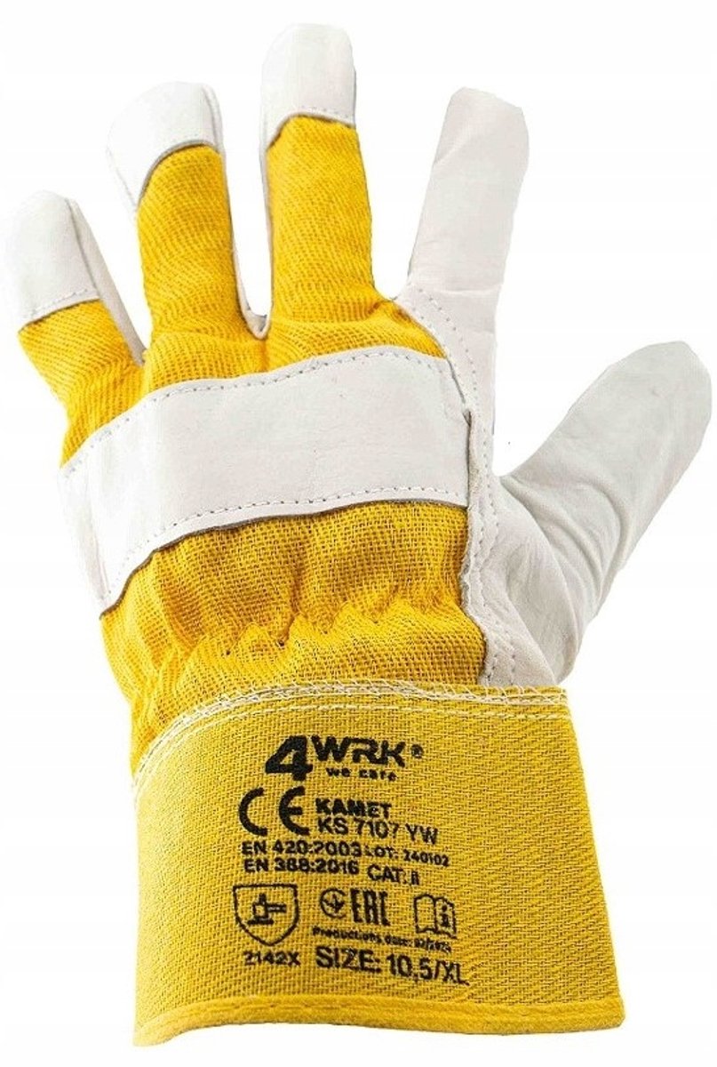 Kamet Leren Werkhandschoenen-Veiligheidshandschoenen-Montagehandschoenen -12 paar maat- 10.5/XL