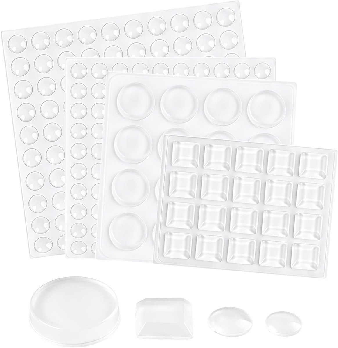 Transparante schokdempers voor kastdeuren, zelfklevend rubber, antislip, geluidsisolatie, 4 maten, 236 stuks voor meubels en deuren