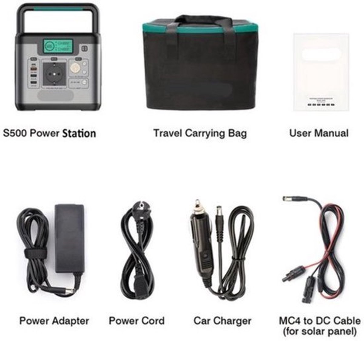 Draagbare Powerbank – Power Station – Noodstroom – Mobiele Accu – 518 Wh Capaciteit – 500W AC Uitgang