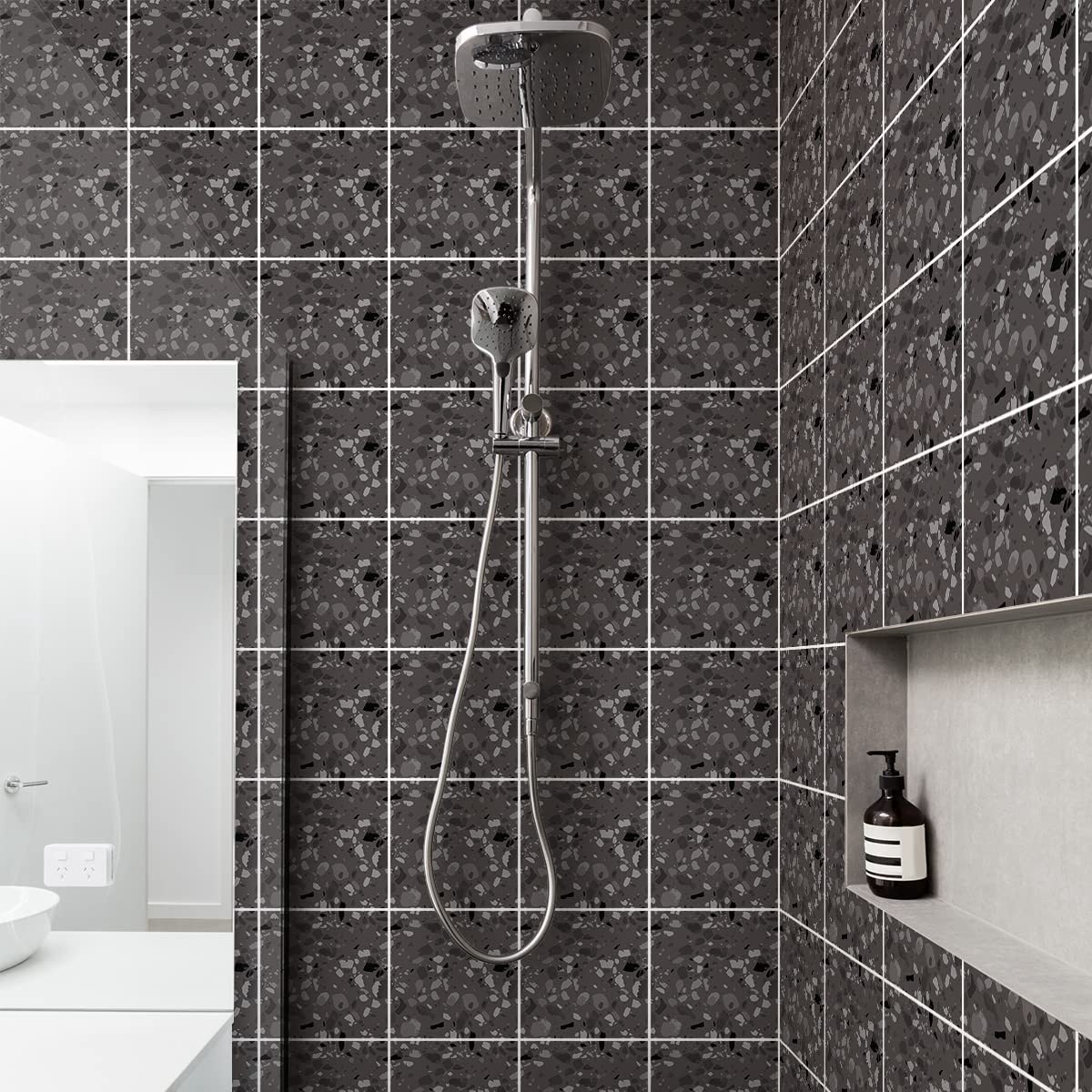 Meubelstickers Vinyl Terrazzo - Kleurvol - 60 - 20x20 cm