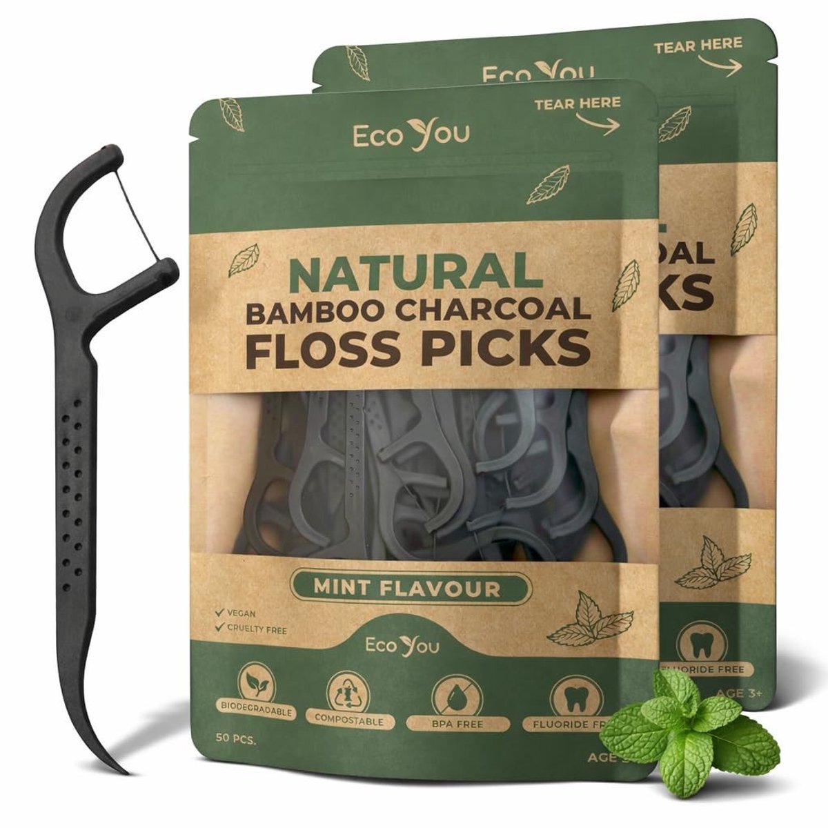 Biologisch Afbreekbare Flos Picks - 100 Stuks