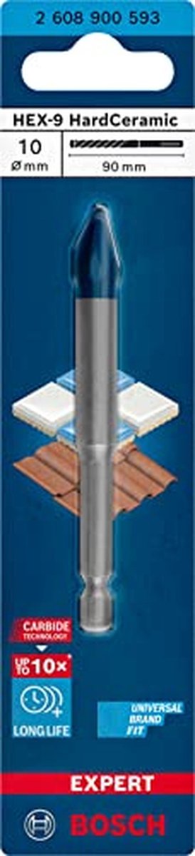Hard keramische boor 10 mm - Voor tegels en zachte materialen