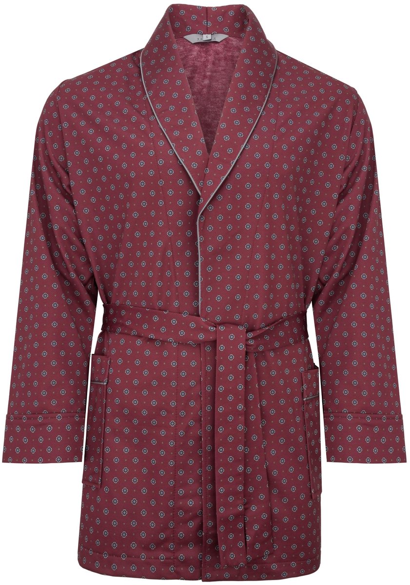 Korte Badjas voor Mannen - Lichtgewicht en Elegante Bovenkleding - Bordeaux - 3XL