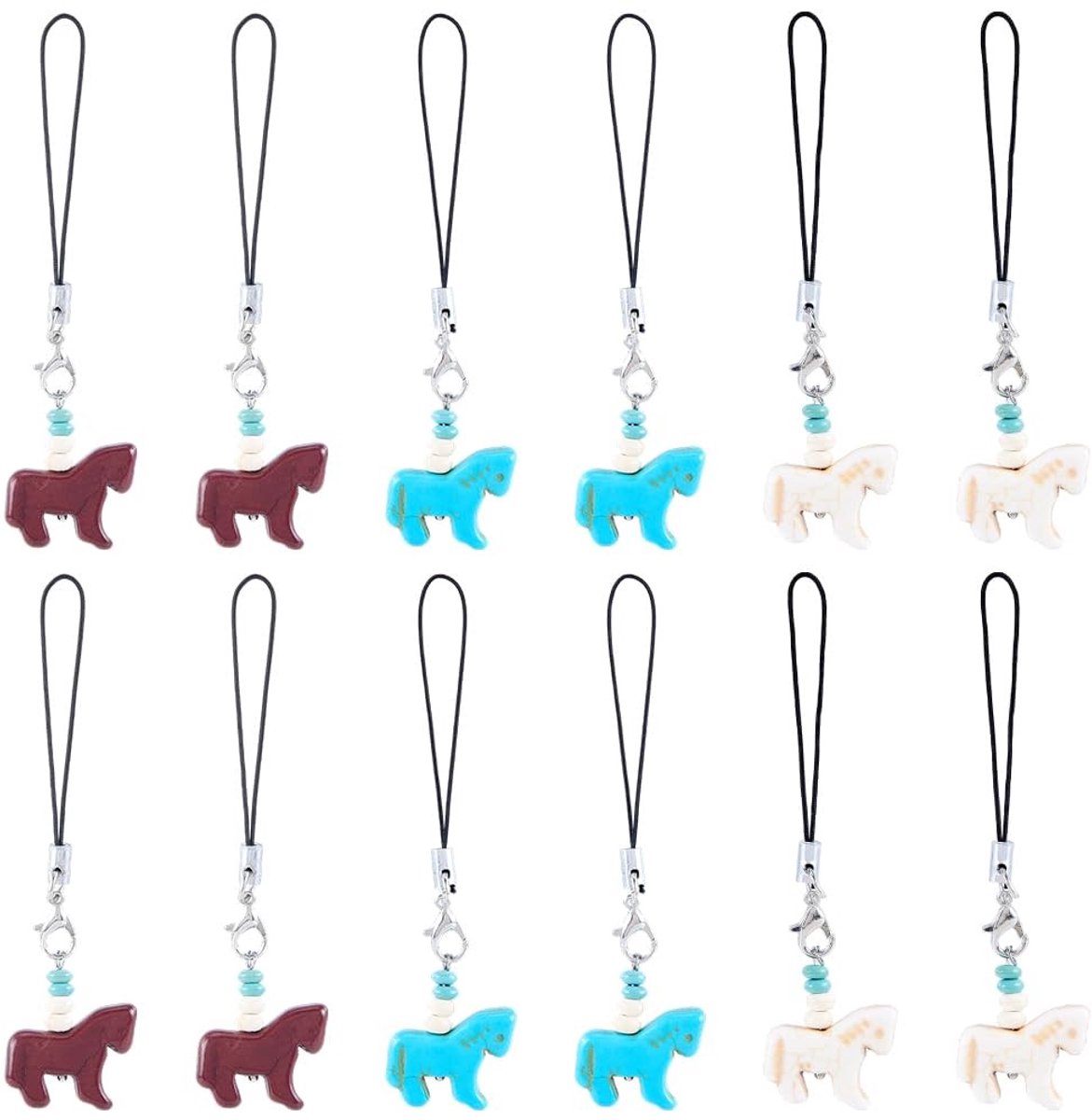 18 Stuks Paard Phone Pendants - Turquoise Decoratie