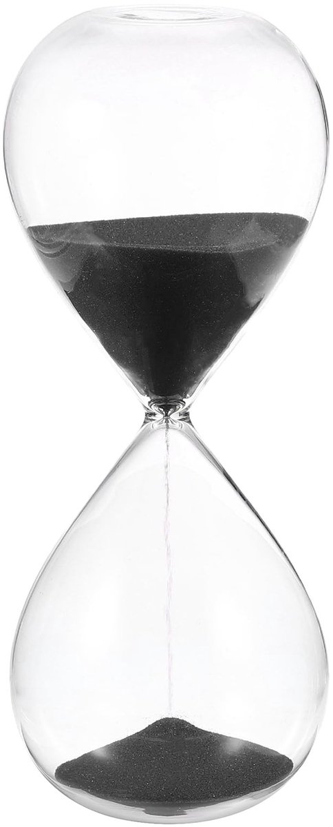 Zandtimer 45 Minuten - Decoratieve Uurglas Klok - Zwart