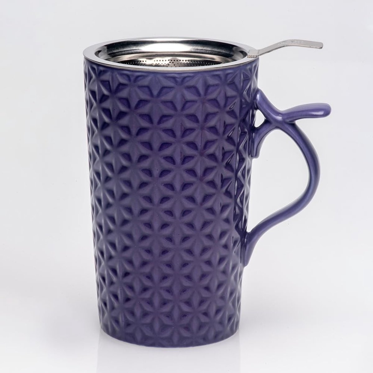Porseleinen Mok met Deksel en Filter - 400 ml