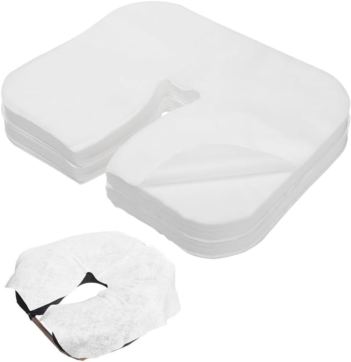 200 Stuks Neussleufdoeken voor Massagestoelen, 36 x 27 cm, Vliesmassagedoeken Geschikt voor Hoofdsteunen en Massagetafels