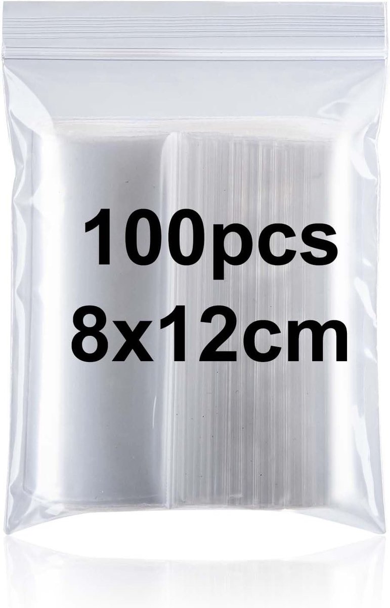 Hergebruikbare en afsluitbare plastic zakken 100 stuks 8x12 cm - Ideaal voor opslag, voedsel en organisatie