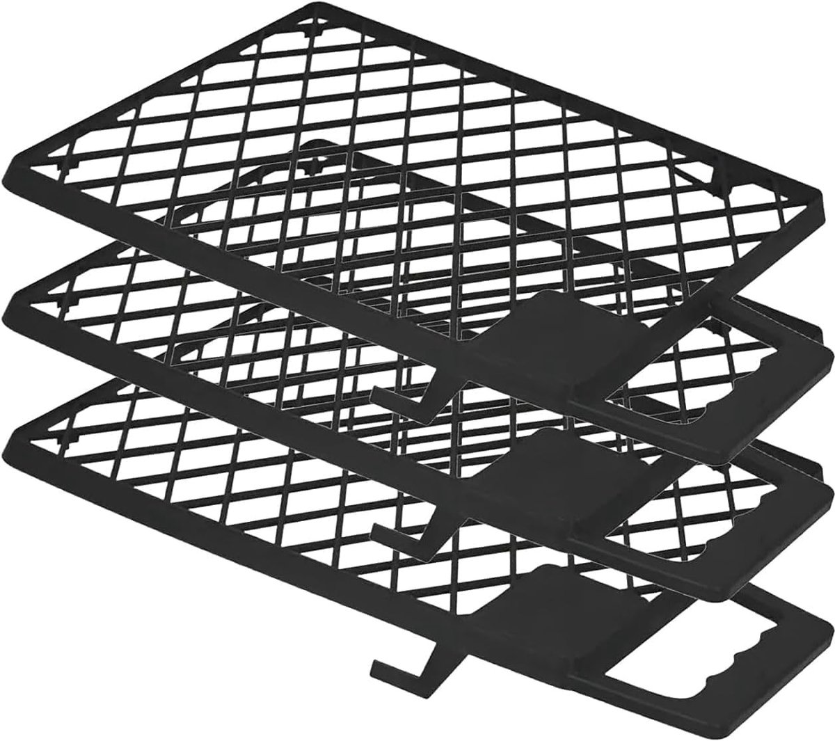 Set van 3 afdruiproosters in zwart, ideaal voor keuken, afwas en decoratieve toepassingen