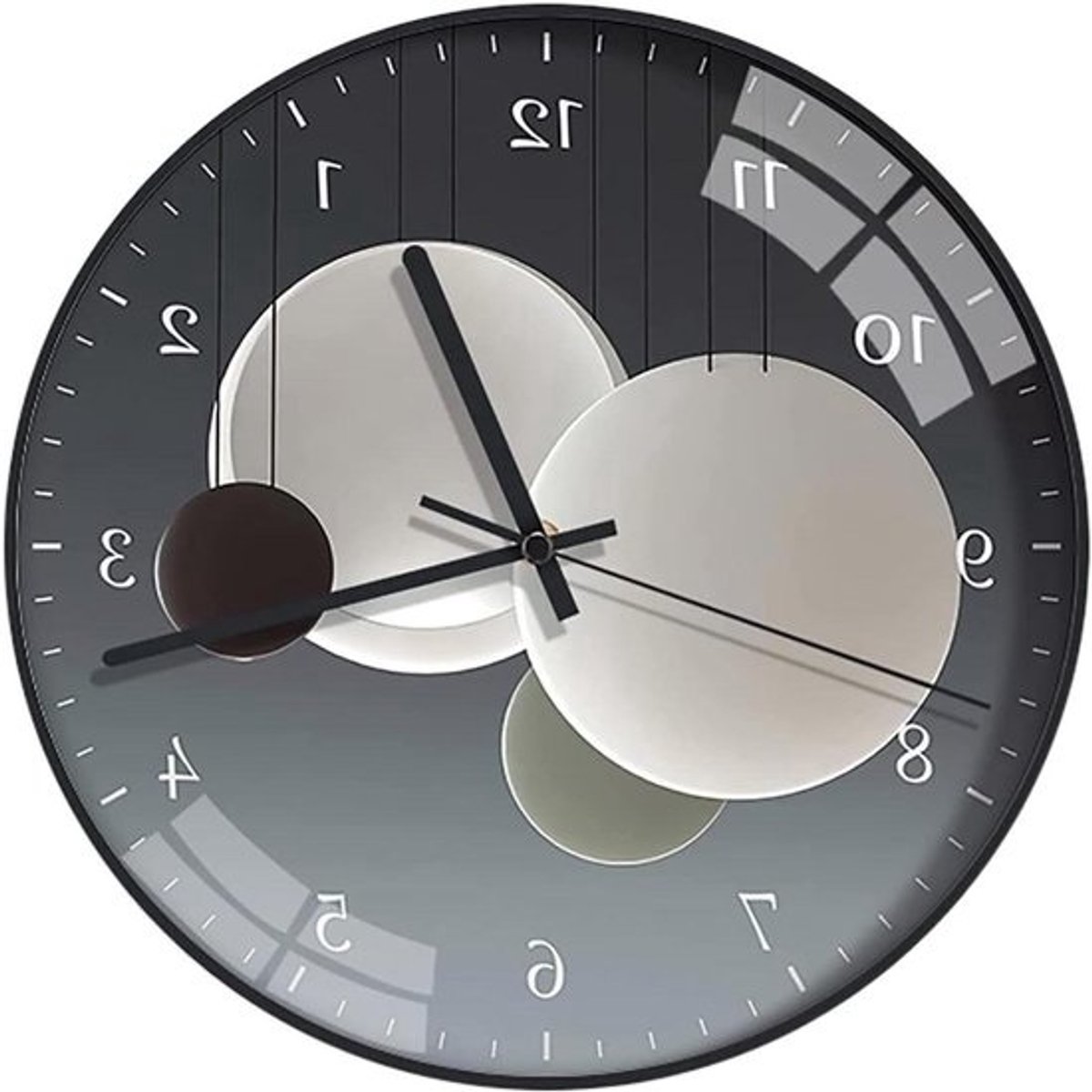 Digitale Wandklok - Woonkamerklok Keukenklok - Stil Wonen - Stille Beweging - 30cm - Zwart