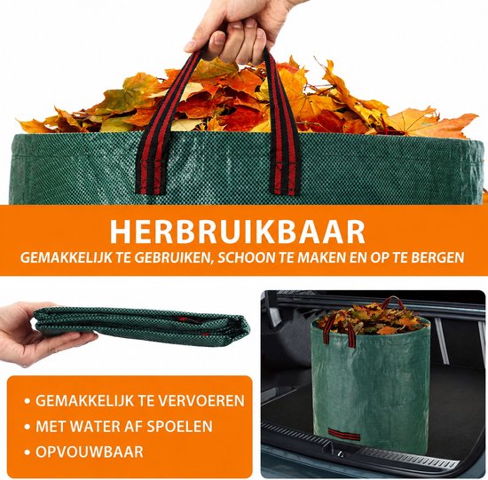 Kaiyaya - 2 stuks tuinafvalzakken - 272 liter - extra dik en waterafstotend - stevig en scheurvast - voor tuin en groenafval - 67 x 76 cm — afbeelding 2