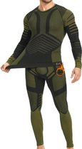 MEETYOO Thermo ondergoed heren, binnenfleece set, functioneel ondergoed, thermisch ondergoed heren , zacht warm flexibel winterpak , heren bovendeel en onderdeel, thermische onderbroek