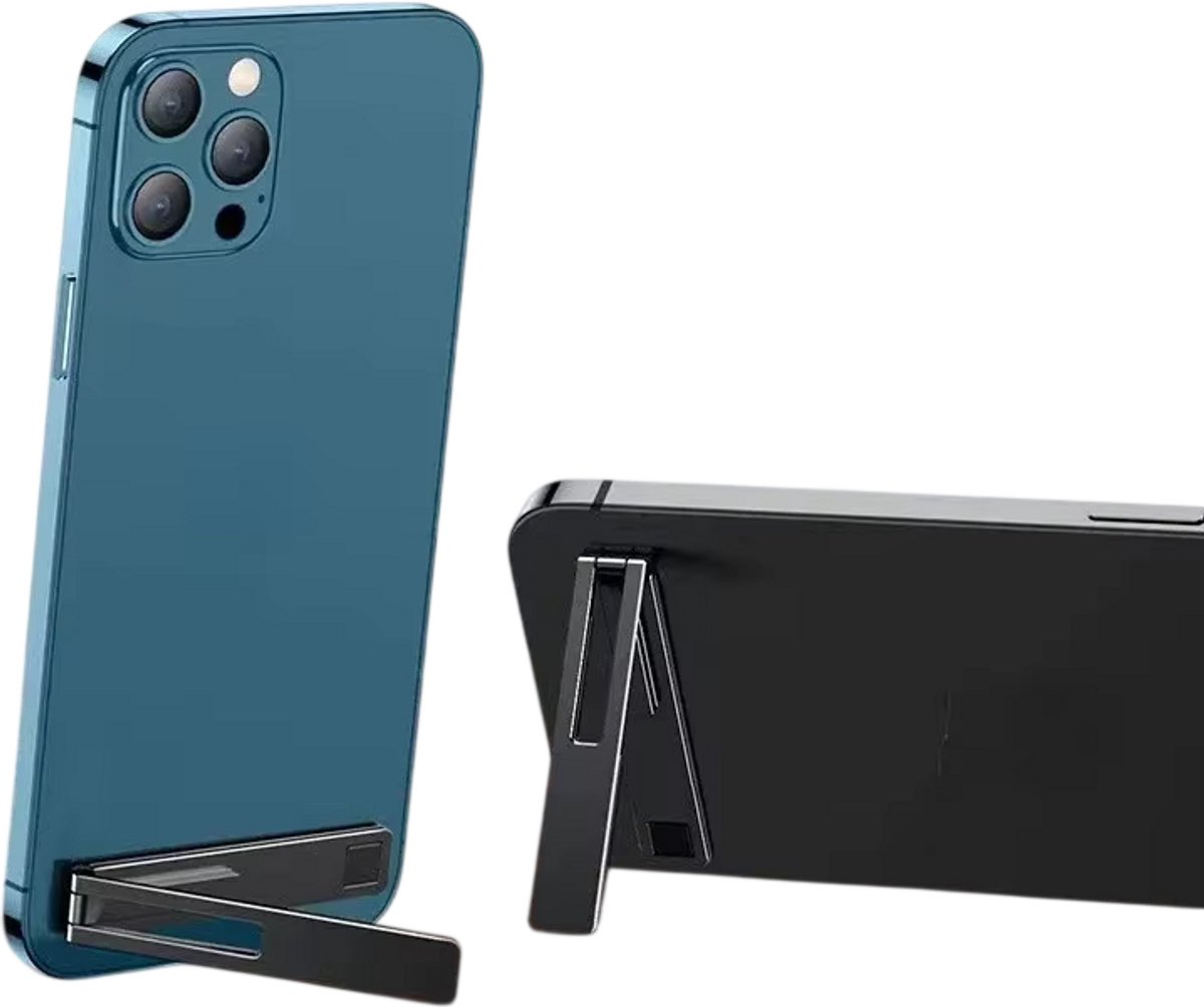 2 Stuks Magnetische Telefoonhouder Bureau – Ultradunne Opvouwbare Smartphone Standaard, Universele Mobiele Telefoonstandaard - Zwart