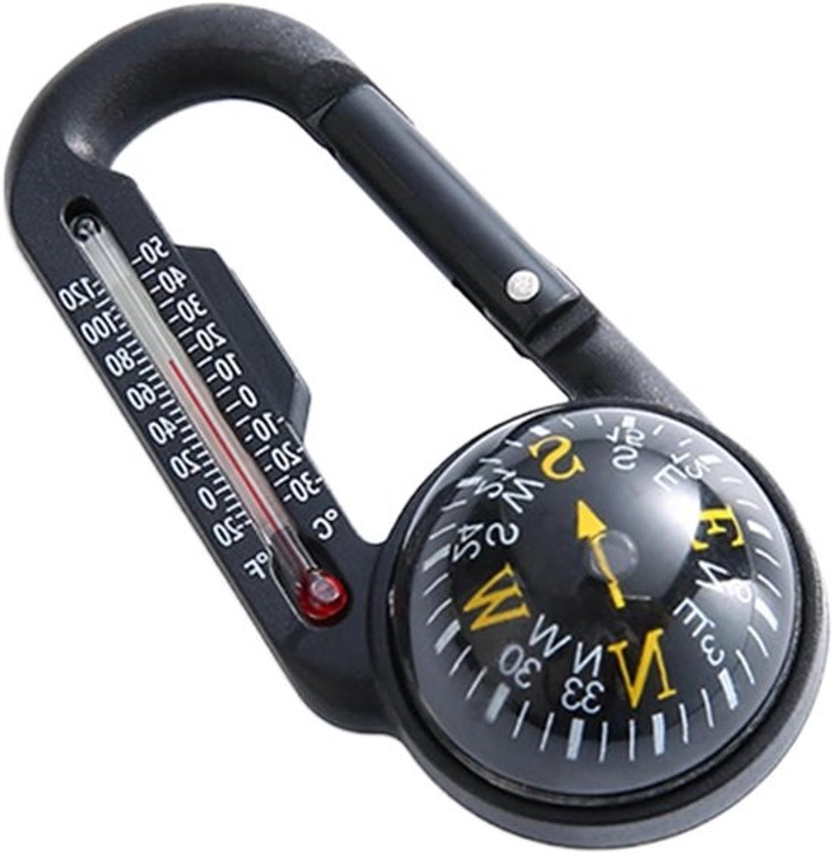 Wandelkompas met Thermometer - Outdoor Kompas Survival Kompas - Oriëntatie Buiten - Waterdicht Kunststof Ontwerp - 3.5x3.1x7.5 cm - Niet gespecificeerd