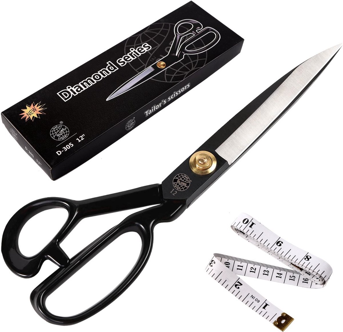Stofschaar 22,9 cm – Professionele Kleermakersschaar – Schaar voor Stof, Leer en Spijkerstof – Inclusief Meetlint – RemGoods®