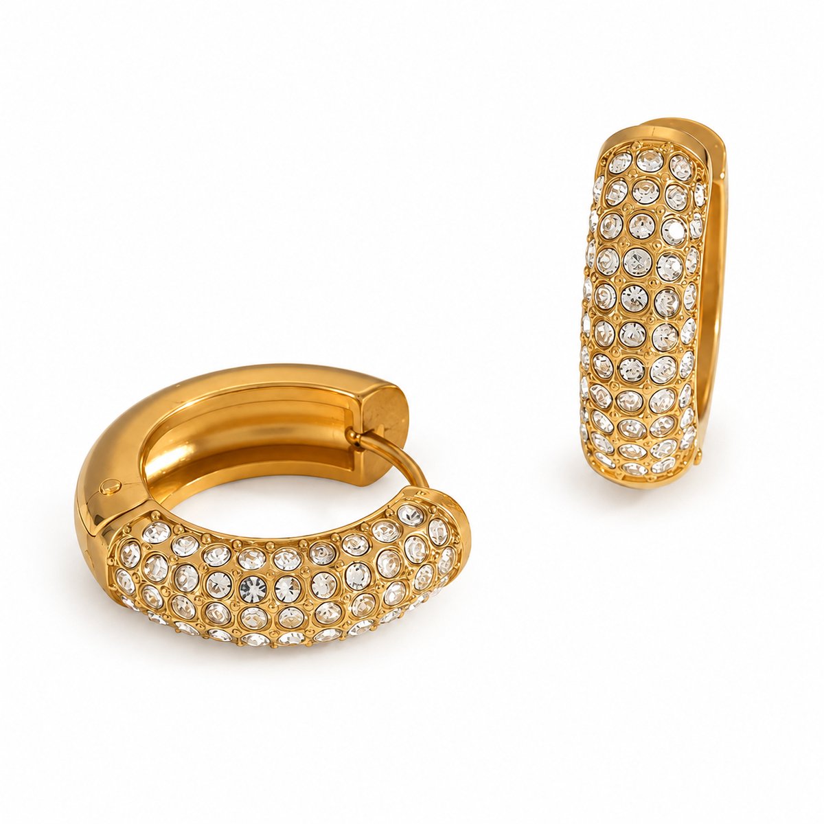 Luxamore® Dames Oorringen – Premium Roestvrij Staal – Zirkonia – Goudkleurige Sieraden – Cadeau voor Vrouwen