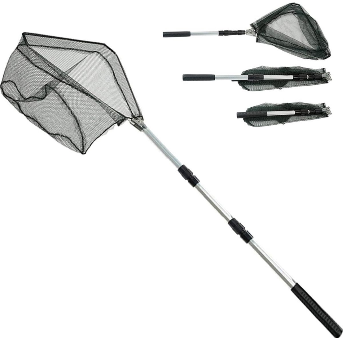 Zolvano® Schepnet Vissen - Landingsnet Vijver - Karper Zeevisnet - Roofvisnet-Zwart