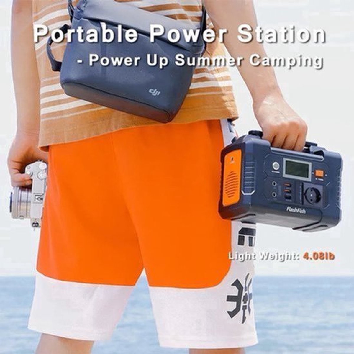 Draagbare Powerstation – Mobiele Energiebank – Noodstroomvoorziening – Camping Accu – Powerbank 200W – Pure Sinusgolf AC Uitgang – 151Wh Lithiumbatterij