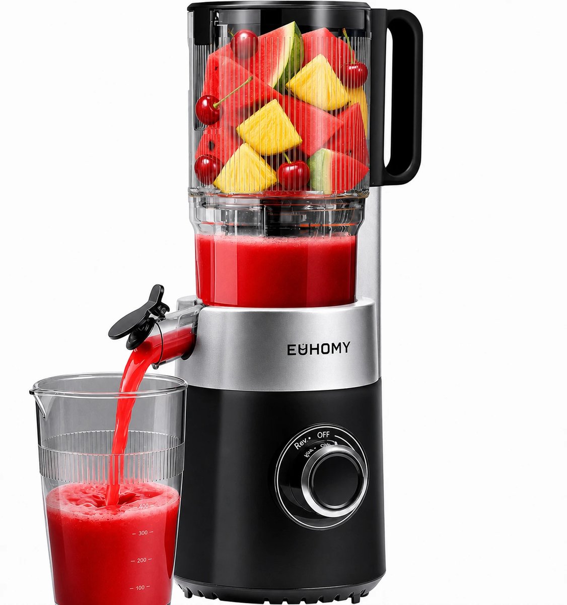 Slowjuicer 220W – 135 mm XXL Vulopening – 1,8L Sapcontainer – Stil <60 dB – Triple Filtersysteem