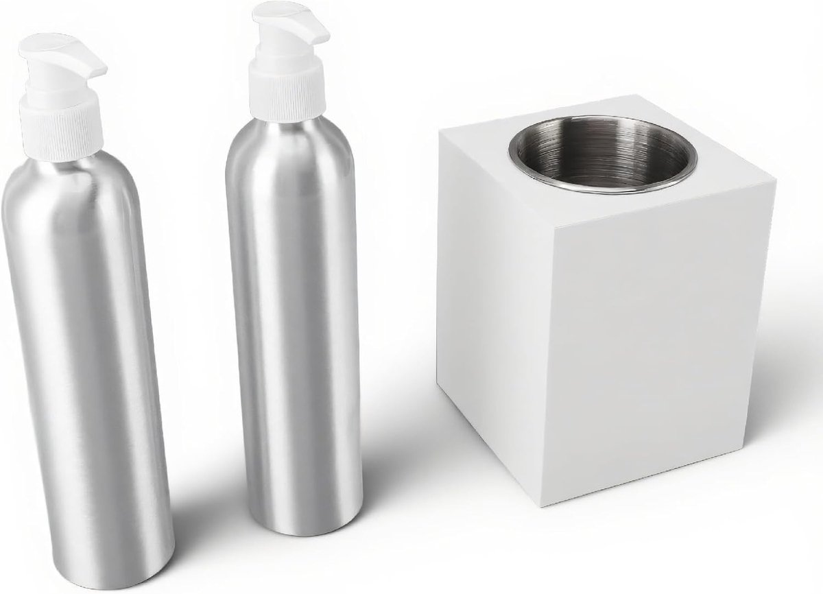 Professionele Massageolie Verwarmer met Snelle Verwarming, Inclusief 2 Aluminium Flessen voor Optimaal Gebruik en Comfort