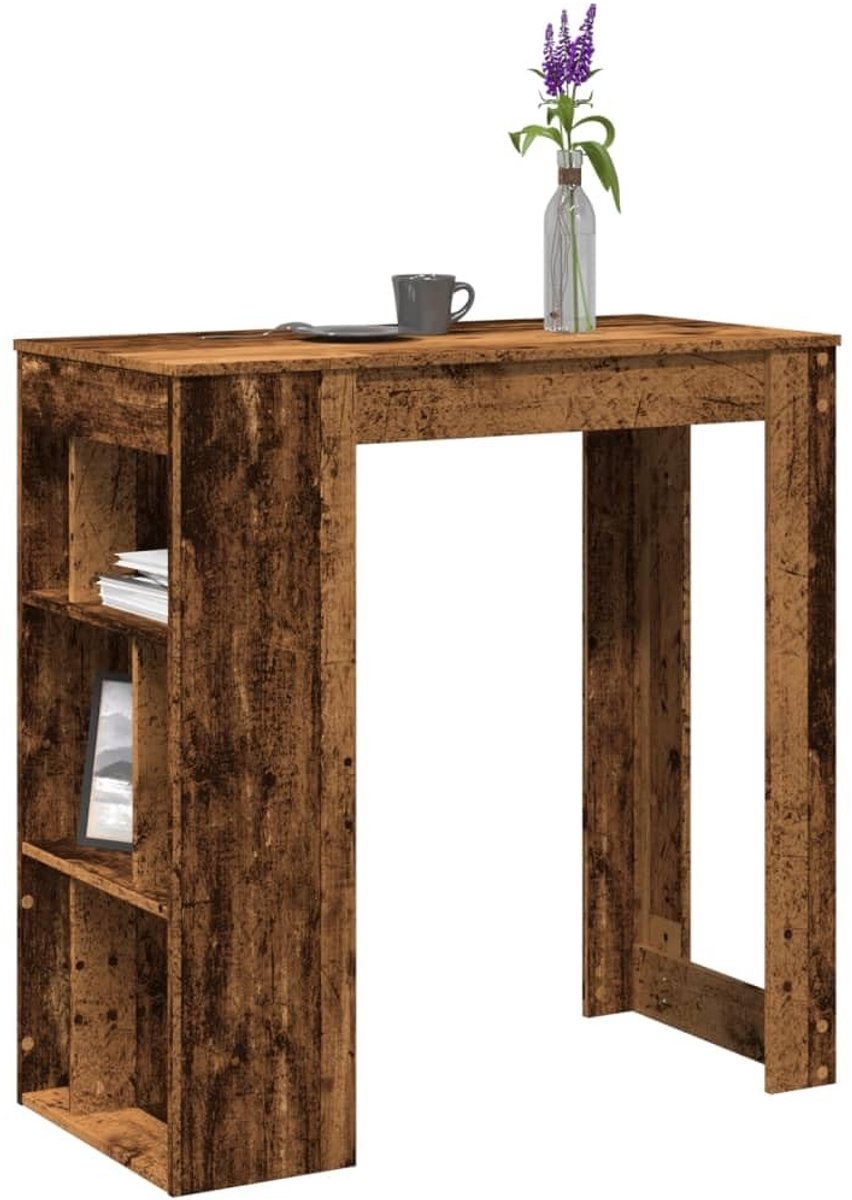 Bartafel met Plank - Oud Houtlook 102x50x103 cm