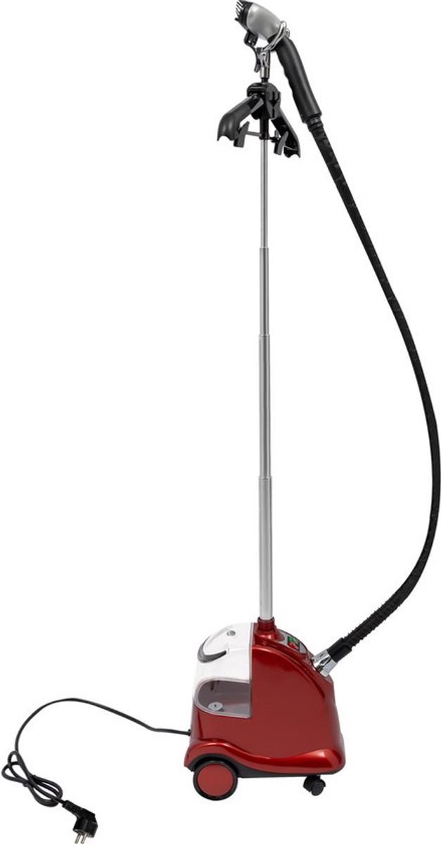Kledingstomer Staand - Rood - 2200 W Vermogen - 0,79 Gal Watertank - Kunststof Aluminium Titanium - Voor Kleding En Gordijnen