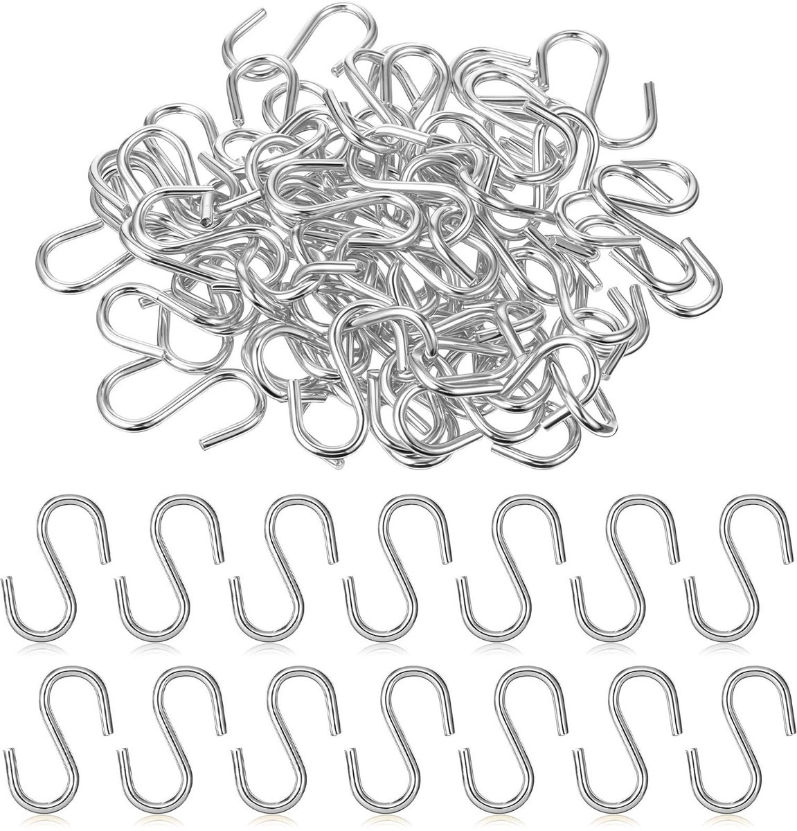 60 Stuks Kleine S Haakjes - Zilver
