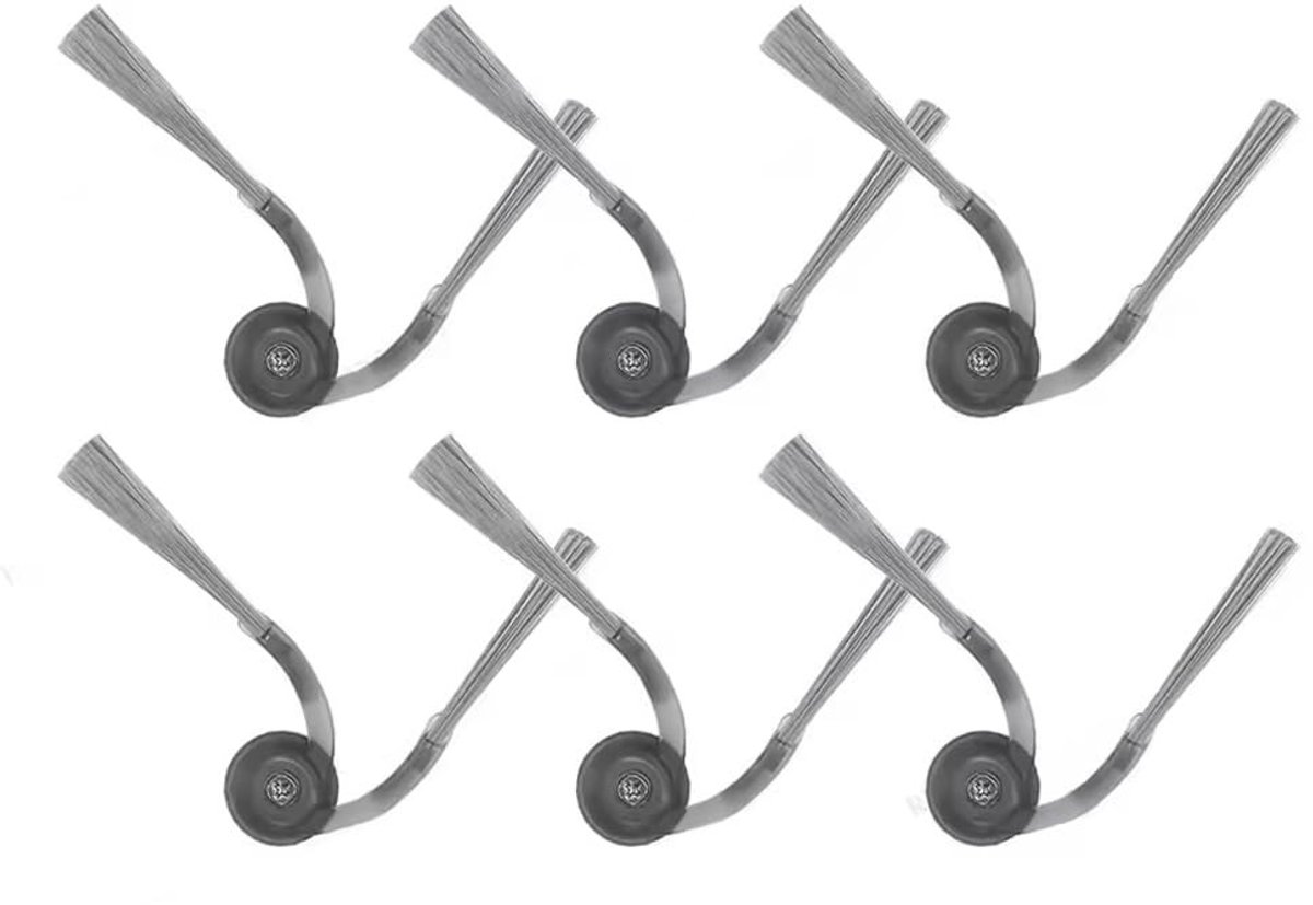 6 Stuks Zijborstels voor Roborock Saros 10 Robotstofzuiger