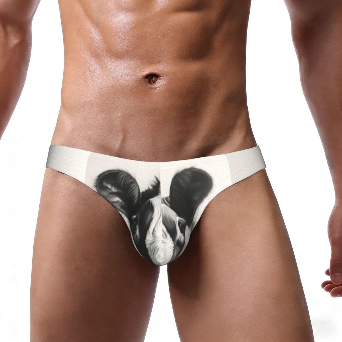 Bikinistijl Ondergoed voor Mannen - Zwart-witte Koe Print - 4XL