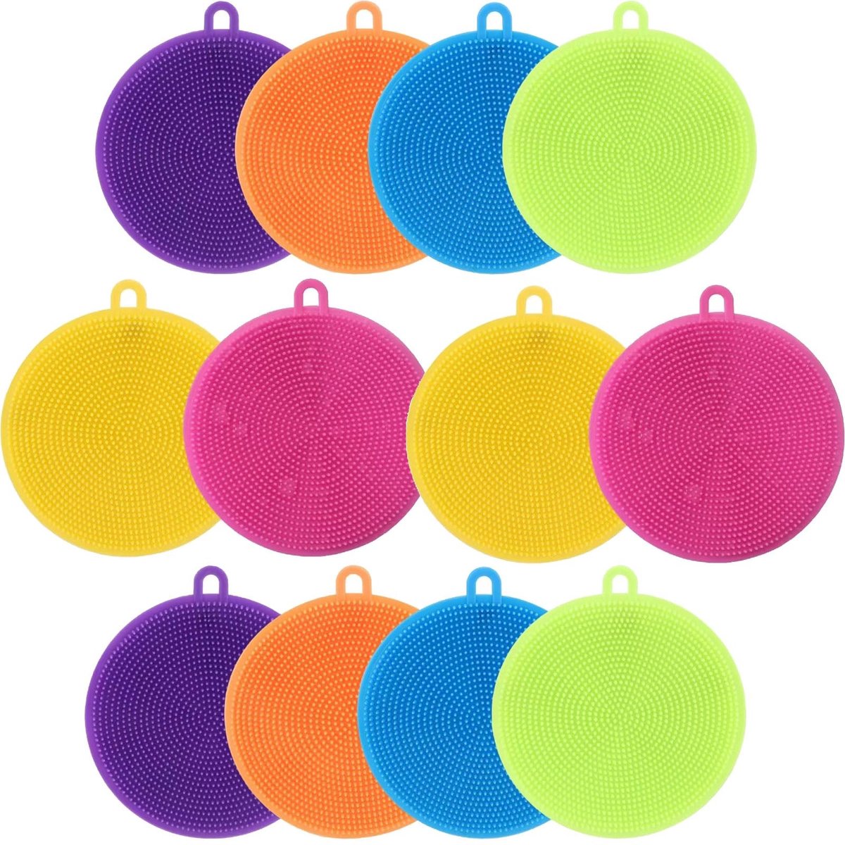 Silicone Afwasborstel - 12 Stuks - Herbruikbaar en veilig voor voedsel