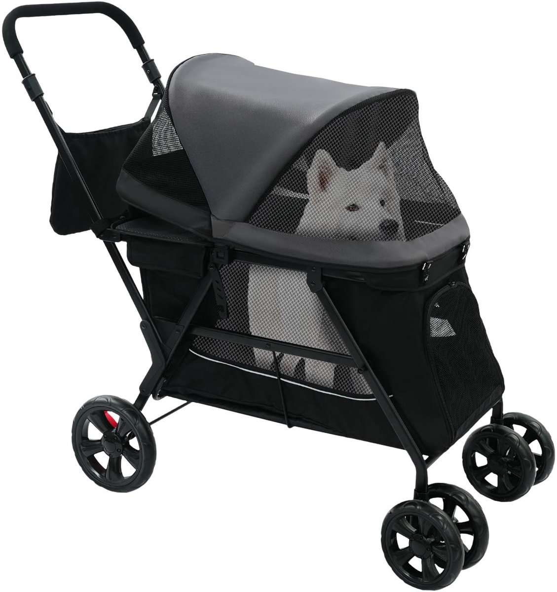 Vouwbare Hondenbuggy - Geschikt voor Huisdieren tot 30 kg - Zwart