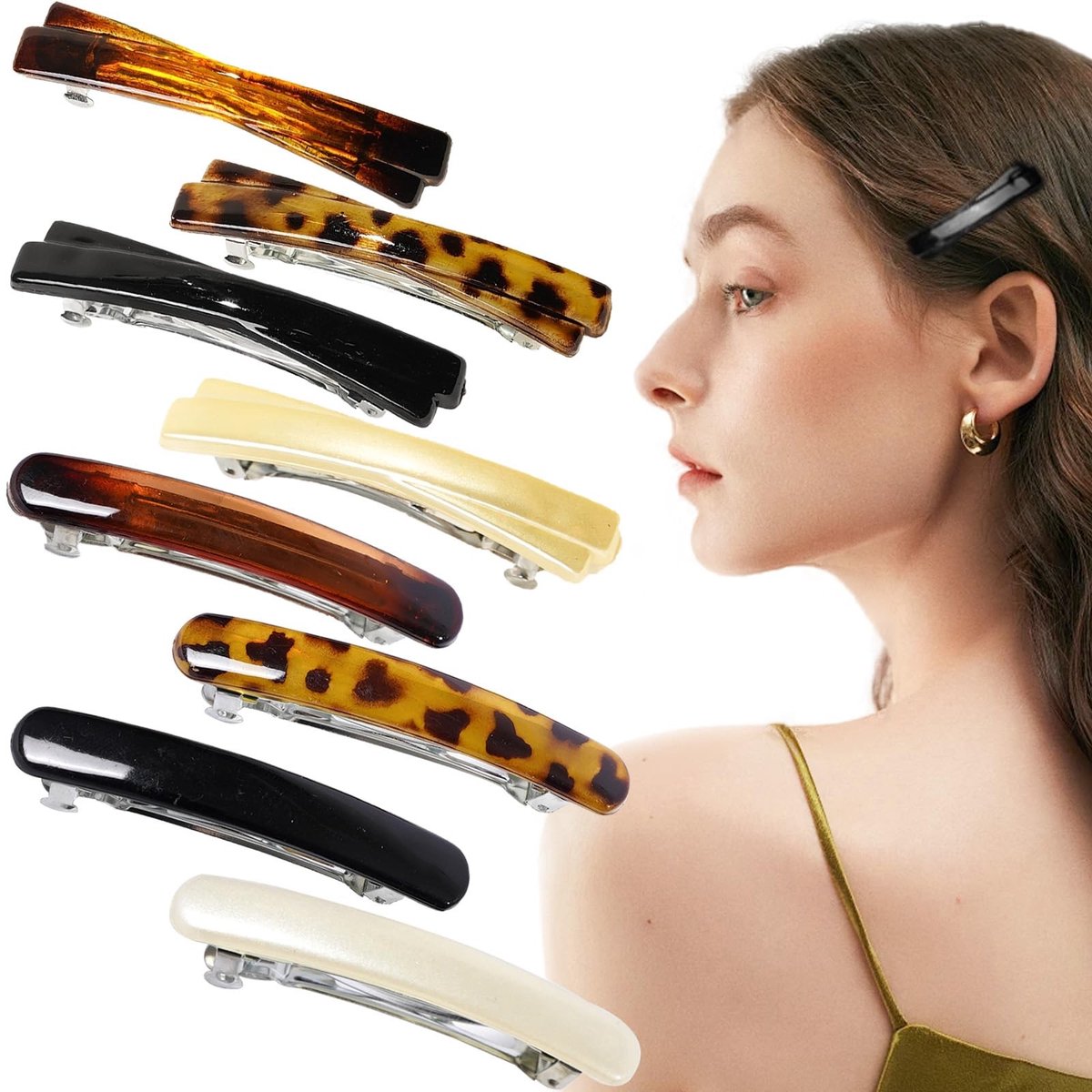 Haarspelden Set - 8 stuks met schildpadmotief in verschillende kleuren