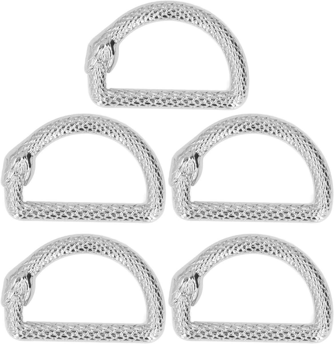 Zware metalen D-Ringen voor tassen, rugzakken en riemen - 5 stuks, duurzaam en ideaal voor DIY-projecten, 32x18mm