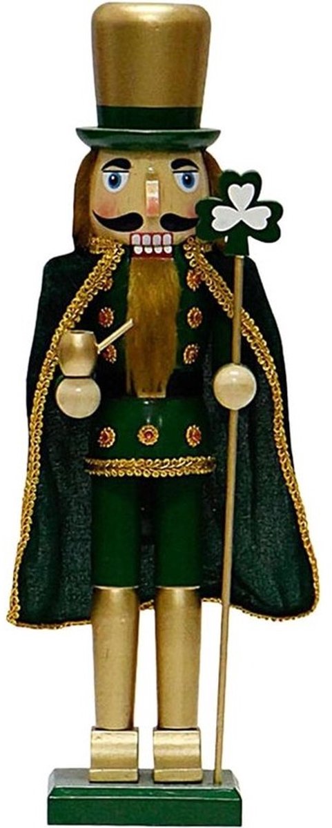 Notenkraker Figuur - Kerstdecoratie Hout - Feestelijke Sfeer Creëren - Handgemaakte Kwaliteit - 38 cm - Multicolor