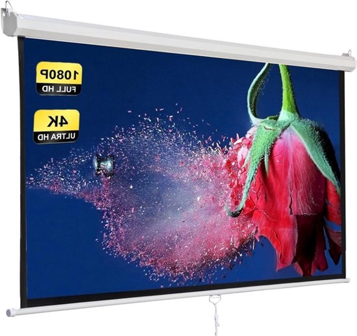 Projectiescherm Uitschuifbaar - Filmscherm Draagbaar - Thuisbioscoop Creëren - Zelfvergrendelend Mechanisme - 60 Inch - Wit