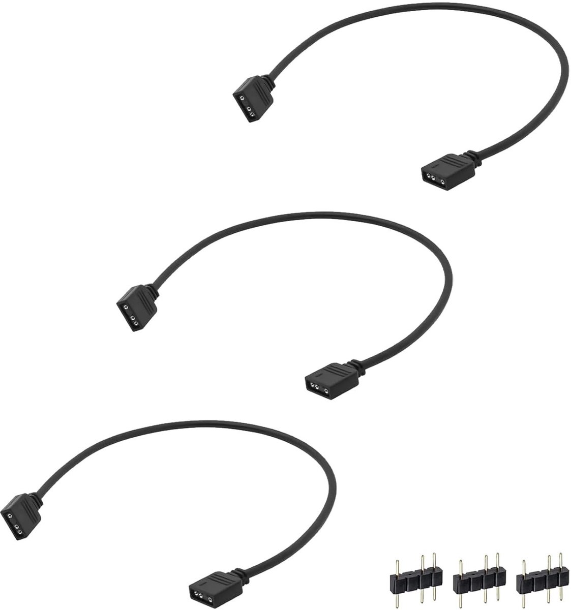 ARGB Verlengkabel 50 cm met 3 Connectoren voor PC Gaming, Fan Hub en LED Strips, Stabiliteit en Betrouwbaarheid
