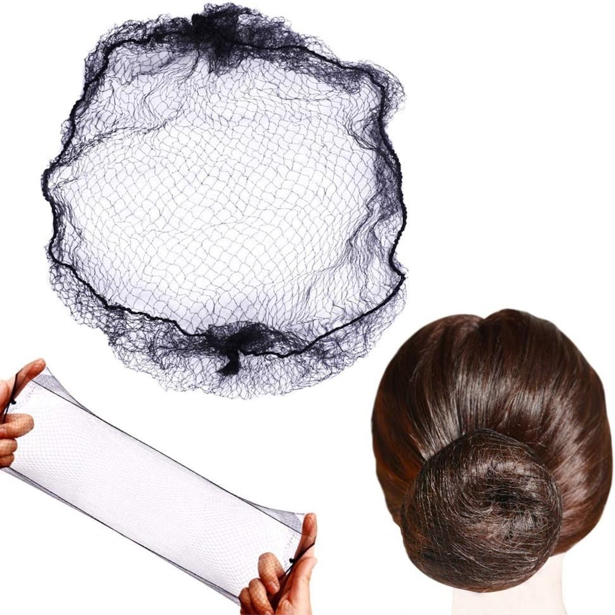 Onzichtbare elastische haarnetten, 50 stuks, perfect voor kappers, haarstyling en het beschermen van haar tijdens het werk