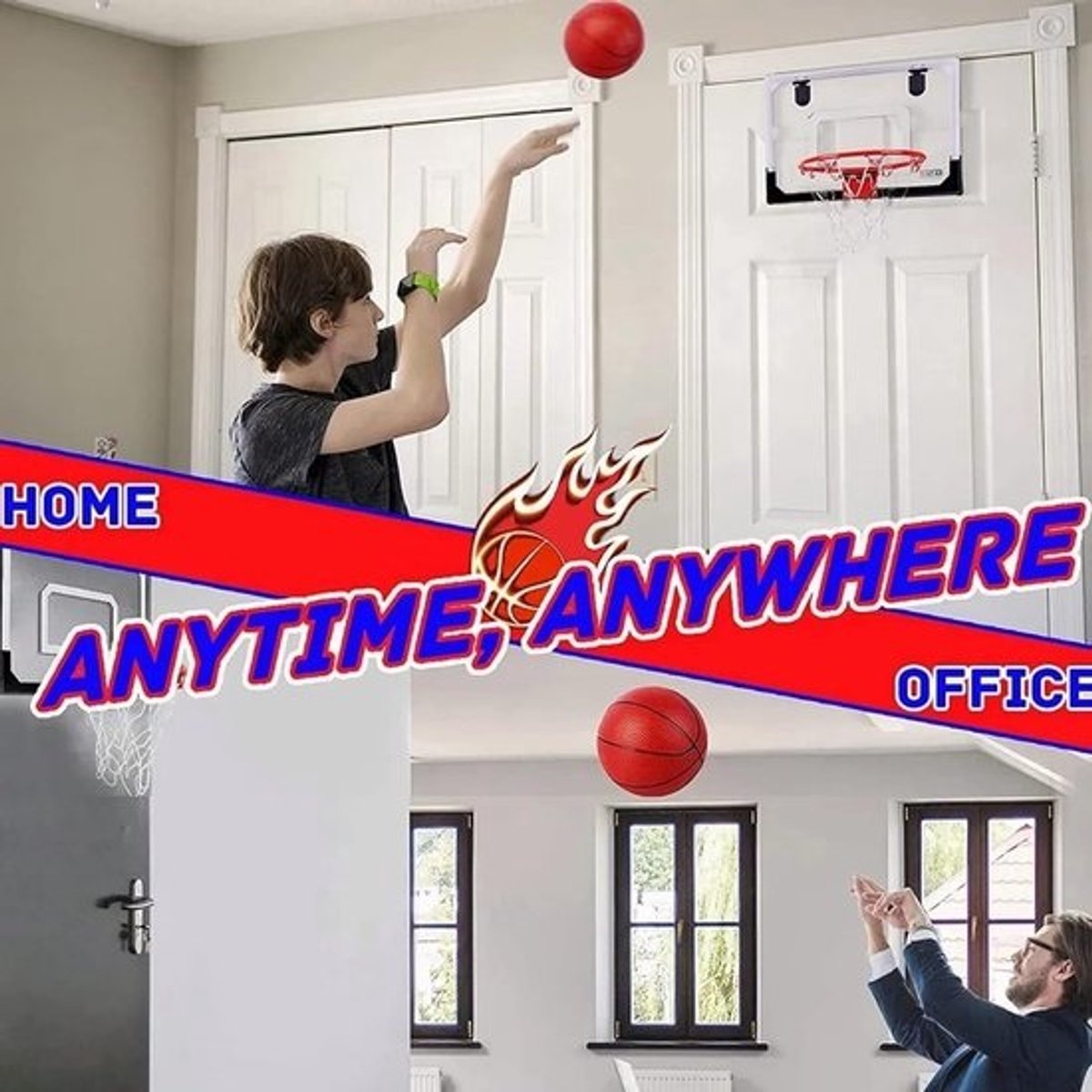 Mini Basketbal Hoepel - Binnen Basketbal Set - Kinderen Sportief Maken - Opvouwbare Opslag - 40 x 26 cm