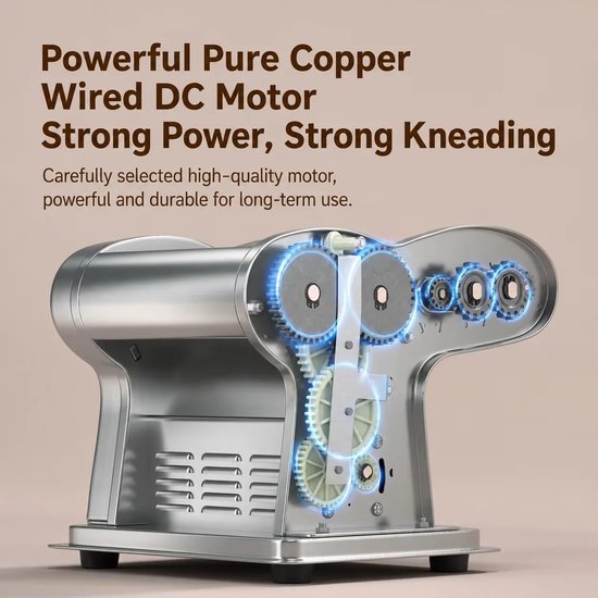 Homezo elektrische pastamachine - Deegmachine - 3 Snijbreedtes - Verschillende deegsoorten - 28,6 x 28,6 x 25,3 cm - 5 kg deeg van Homezo — afbeelding 4