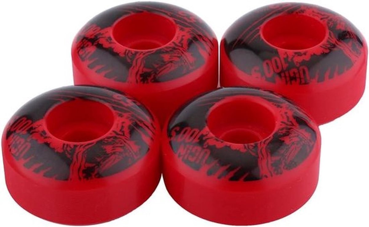 Outdoor Classic 52 mm x 30 mm PU Cruiser Longboard Skateboard reservewielset - 4 stuks in rood