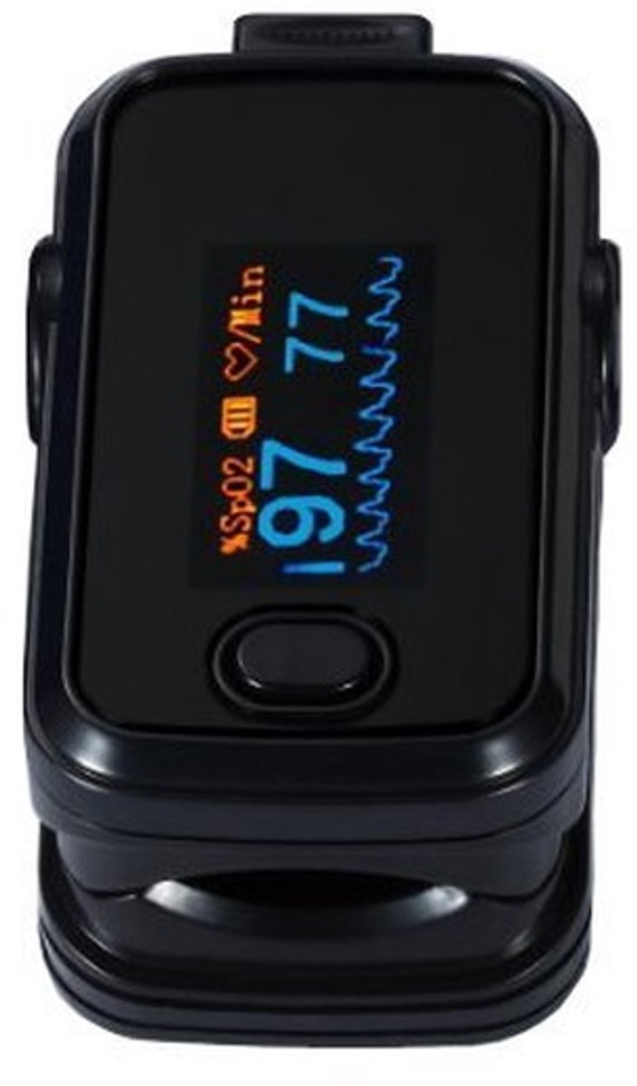 Finger Oximeter voor zuurstofsaturatie en hartslag - Zwart