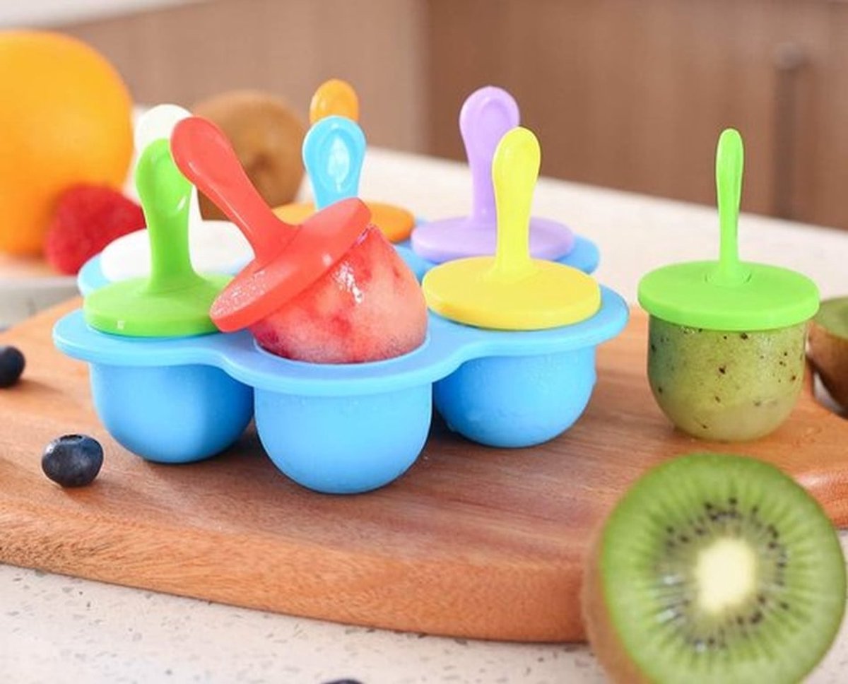 2 stuks Silicone Popsicle Mold - Quick-freezing, easy to unmold - Food storage box - DIY maker - 16*3.5cm - For children to make their own cold drinks - Blue