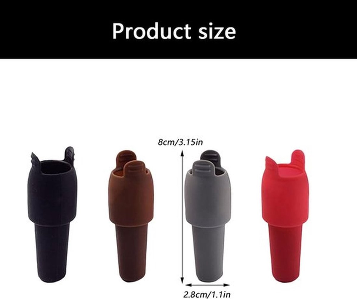 8 stuks - Wijnstopper voor wijnflessen - siliconen wijnstoppers - glazen flessluiters - geschikt voor wijnflessen, bierflessen en champagneflessen - 8×2.8cm - rood+zwart+grijs+bruin