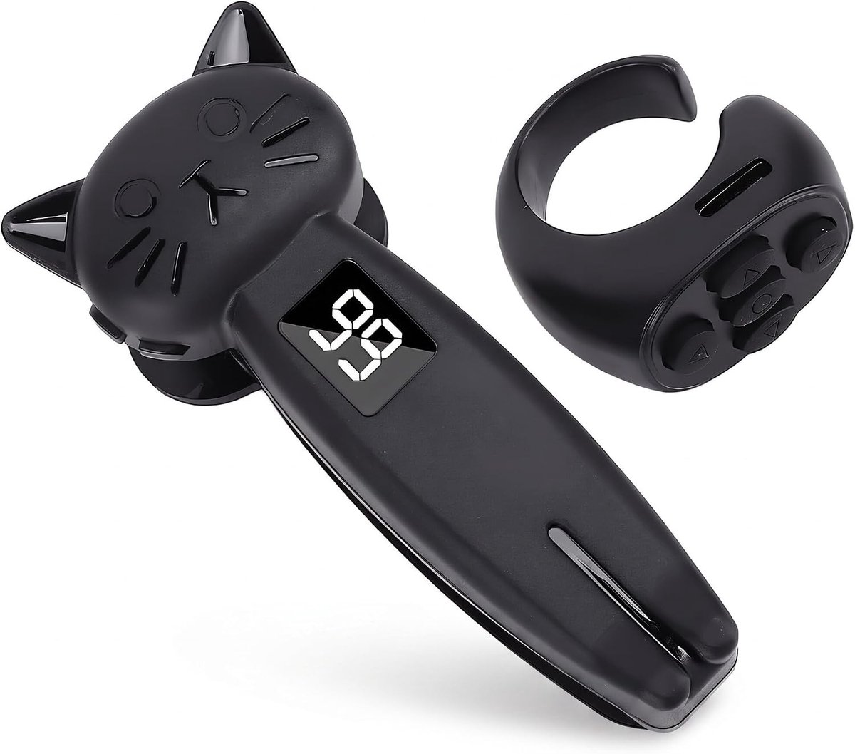 Draadloze Scrolling Ring voor E-books en Video's, Bluetooth 5.3 Pagina Turner en Camera Afstandsbediening voor Android Telefoons (Zwart)