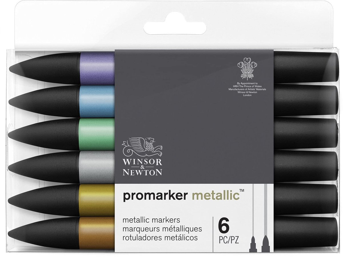 Promarker Set - 6 Metallic Markers - Dubbele Punt