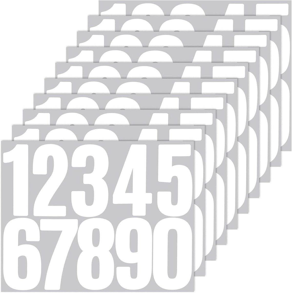 100 Stuks Waterdichte Zelfklevende Huisnummers en Sticker voor Afvalbakken, Adres en Borden in Wit