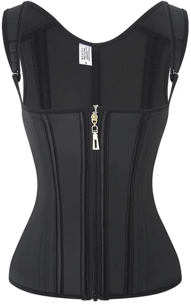 Latex Vest Zonder Benen - Tailletrainer voor Vrouwen - Zwart