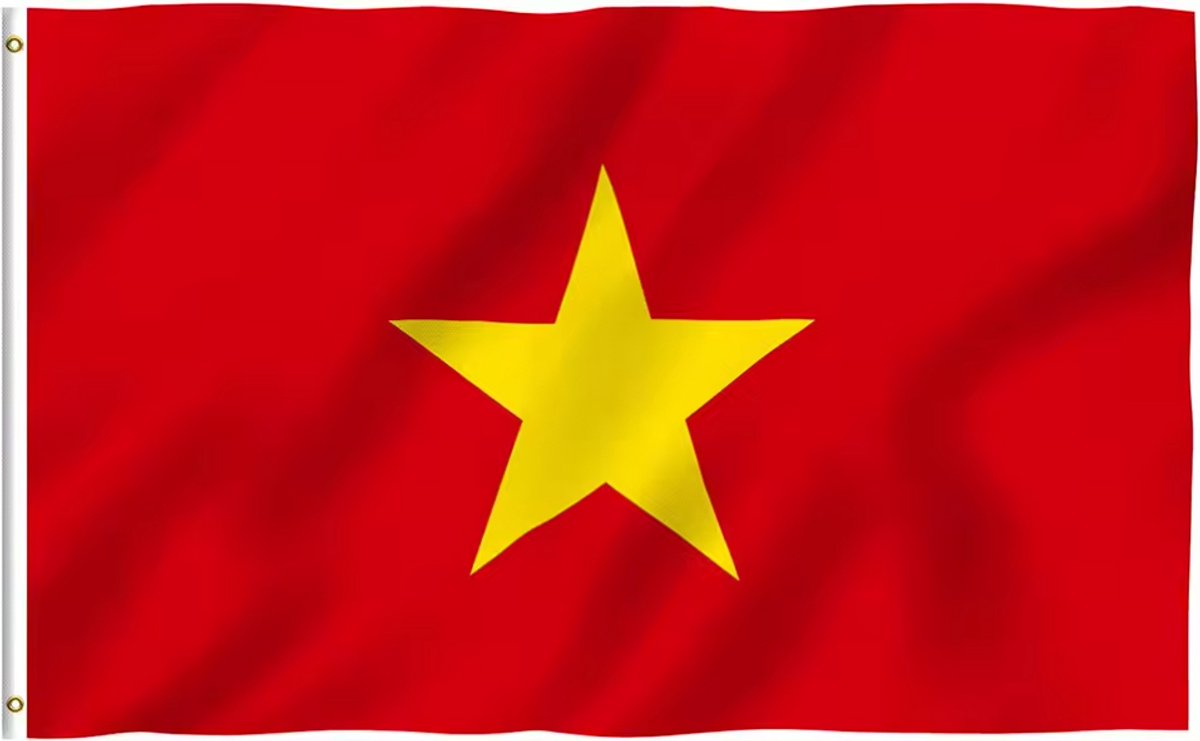 *** Grote Vietnamese vlag - Heble® 90x150 cm - Met ophangringen - Flag Vietnam - van Heble® ***