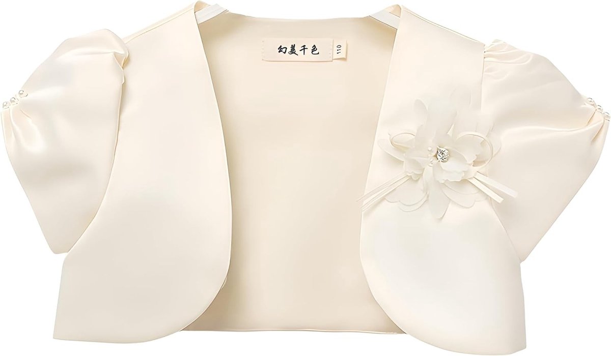 Elegante Bolero Shrug voor Meisjes met Korte Mouwen - Perfect voor Bruiloften, Feestjes en Speciale Gelegenheden voor Kinderen van 3-10 Jaar
