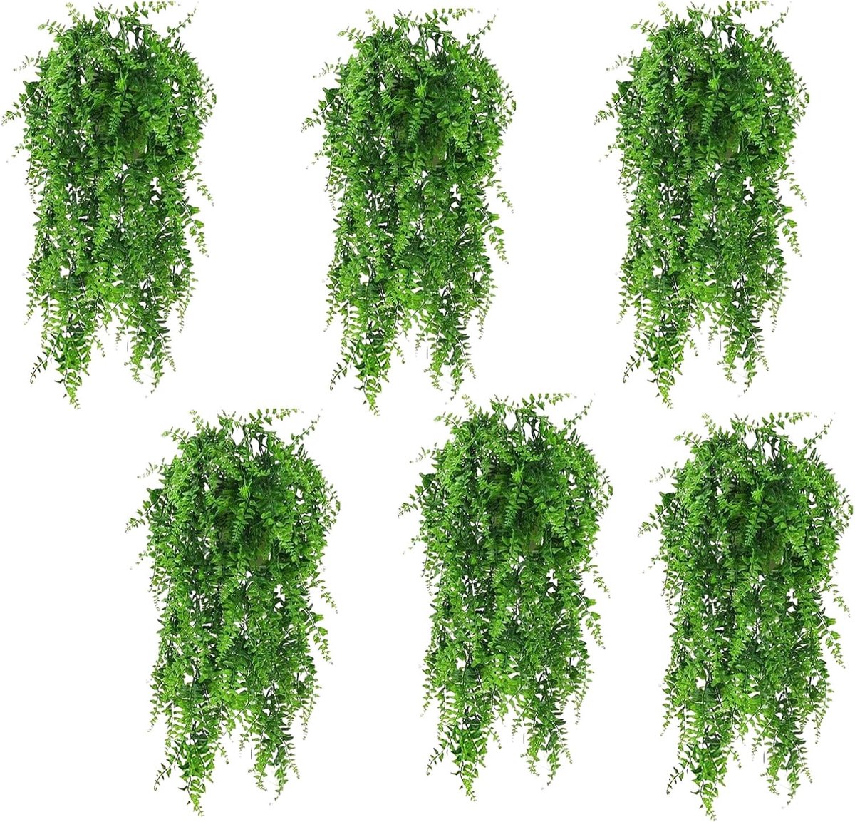 Set van 6 Nepplant Hangplanten van 80 cm - Kunstmatige Perzische Gras Lianen voor Raam en Balkon Decoratie, Geschikt voor Binnen en Buiten